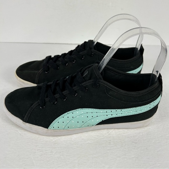 ❤️ Puma Women's Black and Light Blue Sneakers Size 8 - Picture 6 of 9